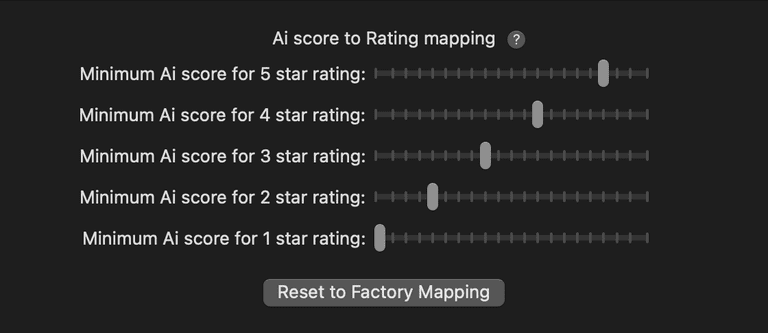 AI Score to Rating mapping